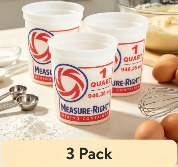 Kitchen Baking Cooking - Conjunto de 3 Copos Medidores Transparentes
