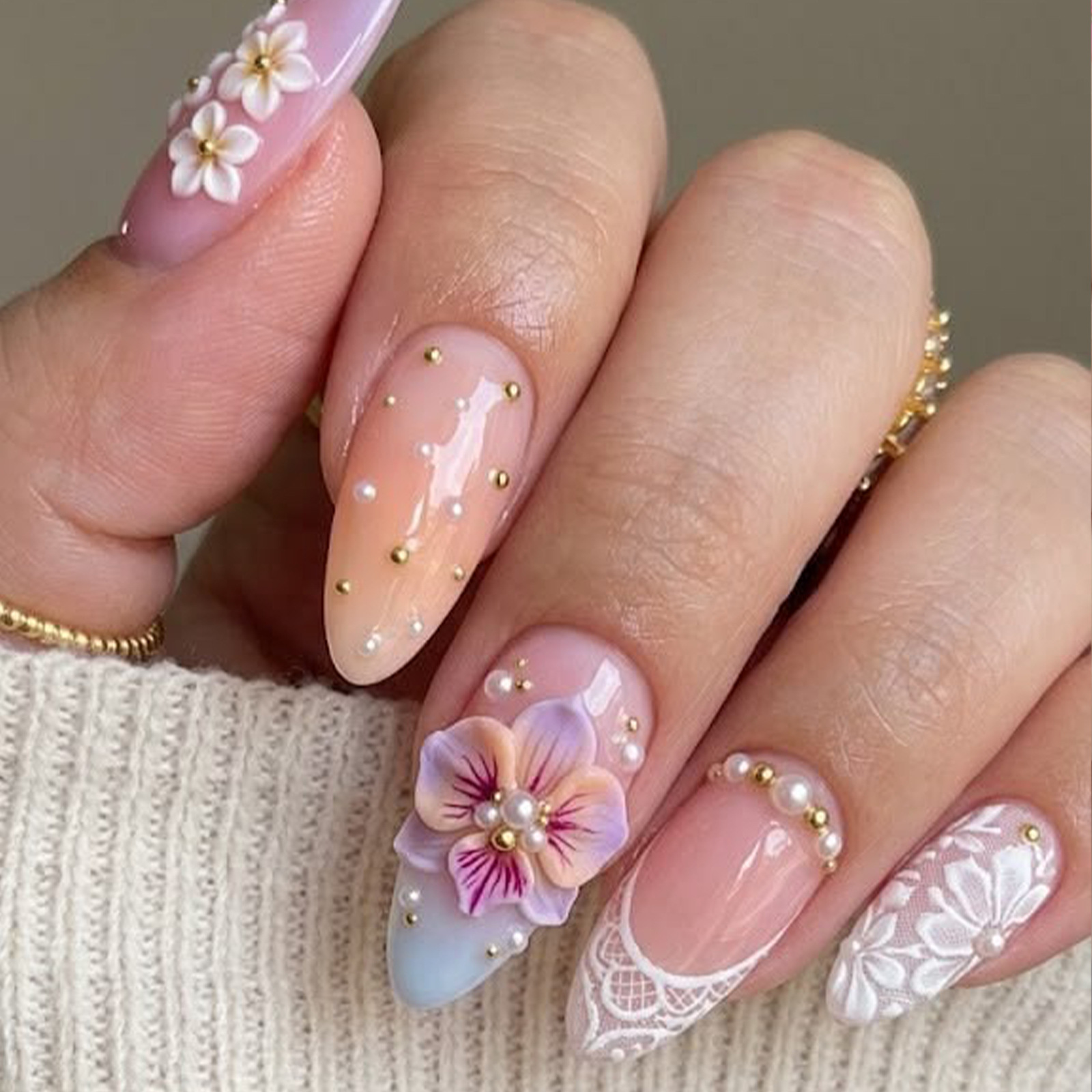 Decorating Tip Set - 24 Unidades de Unhas Postiças Rosa