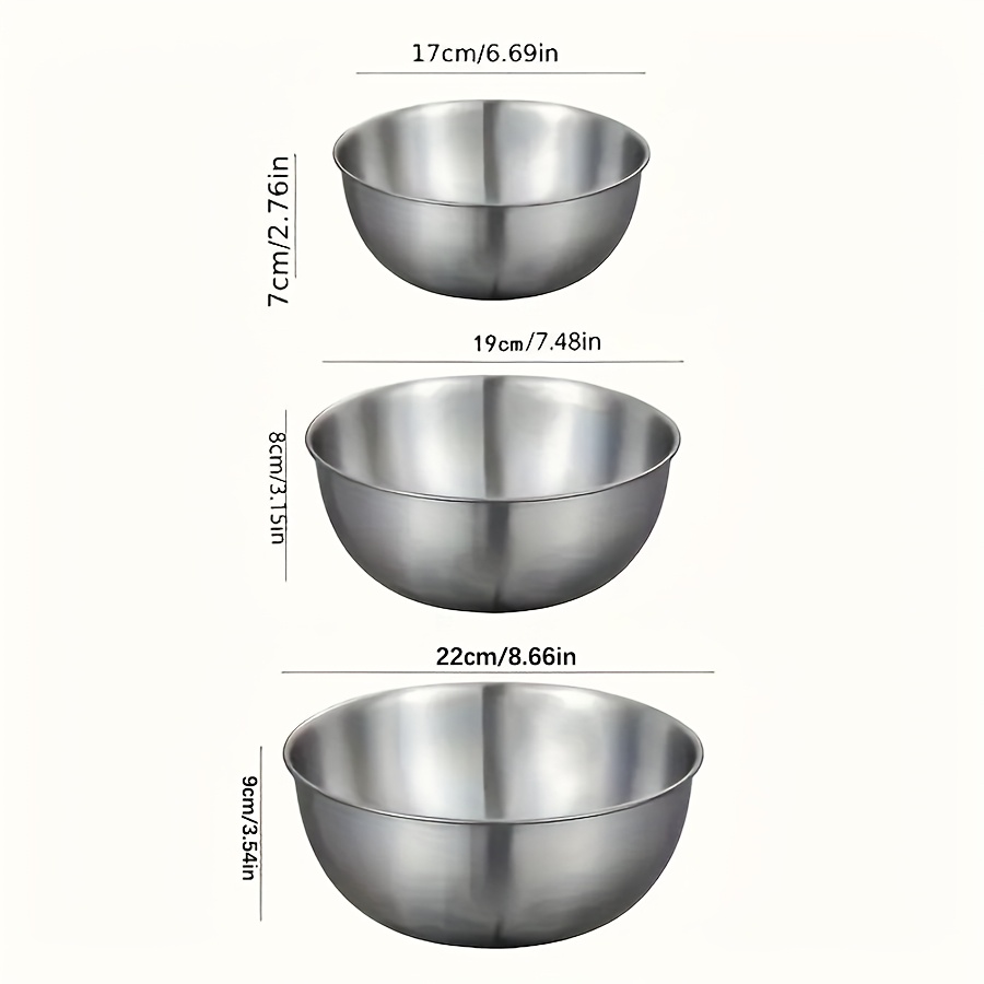 Conjunto de 3 Tigelas de Aço I - Kitchen Baking Cooking avaliação e preço