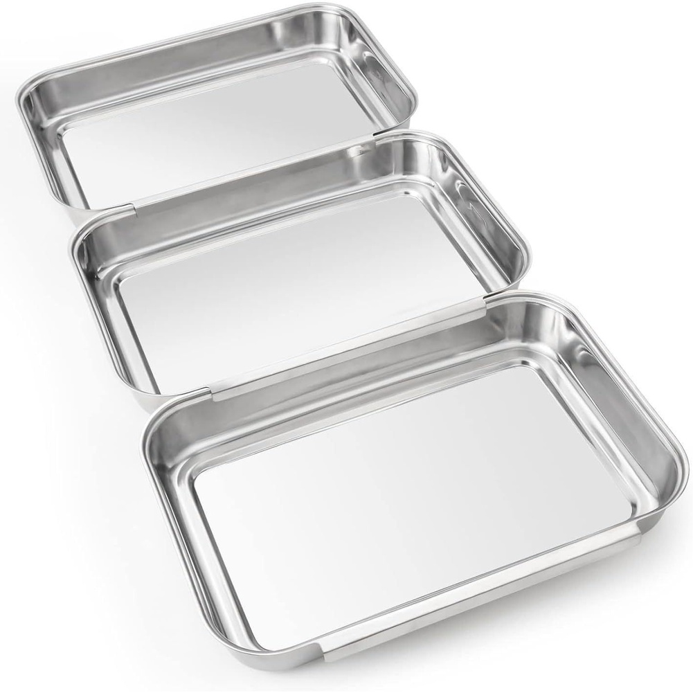 Conjunto de 3 Bandejas de Aço  - Kitchen Baking Station avaliação e preço