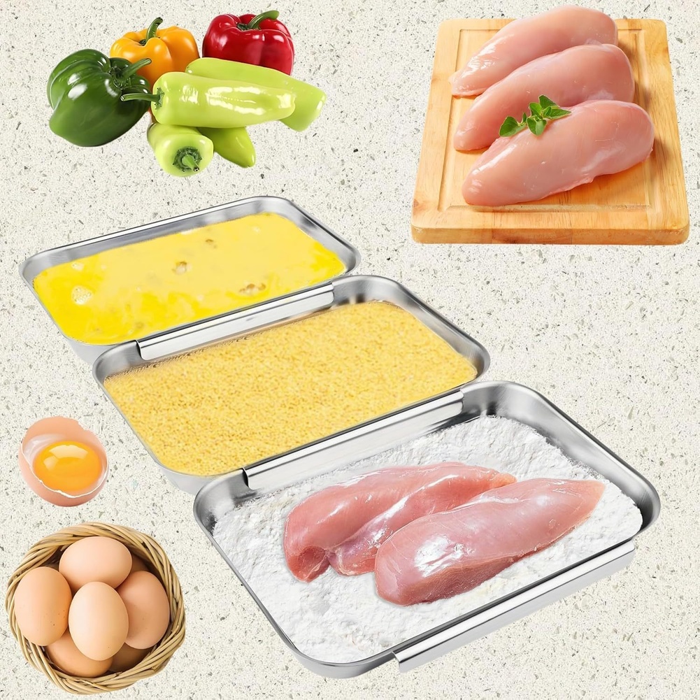 Conjunto de 3 Bandejas de Aço  - Kitchen Baking Station avaliação e preço